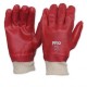 Gloves, gauntlet pvc red  22cm